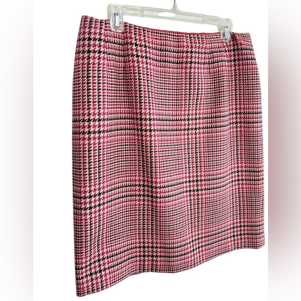 Talbots Women’s Size 14 Plaid Pink Pencil Skirt Wool Lined Classic Cottagecore - Picture 6 of 13